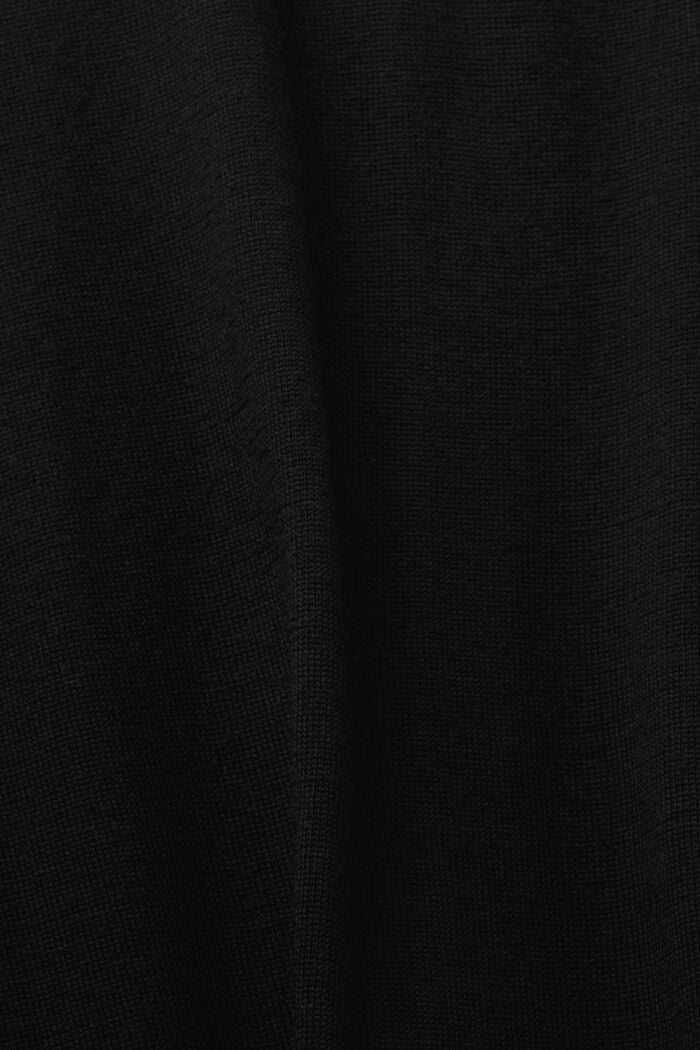 Wollpullover im Polo-Stil, BLACK, detail image number 4