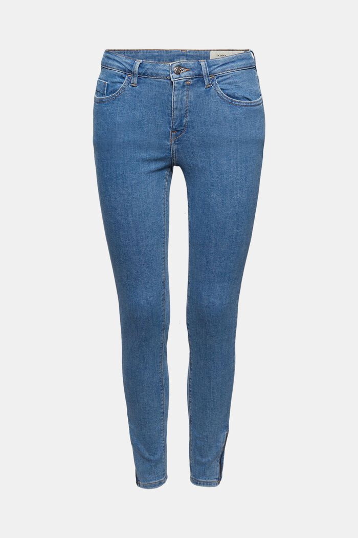 Stretch-Jeans mit Zipper-Detail, BLUE MEDIUM WASHED, detail image number 7