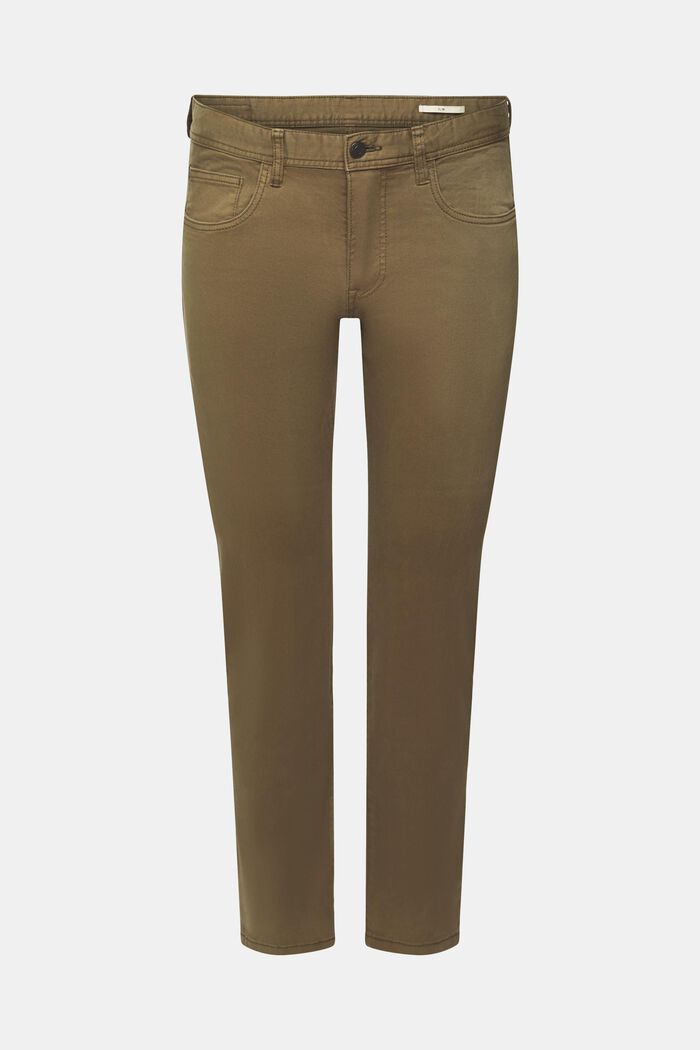 Pantalon de coupe Slim Fit, coton biologique, DARK KHAKI, detail image number 7