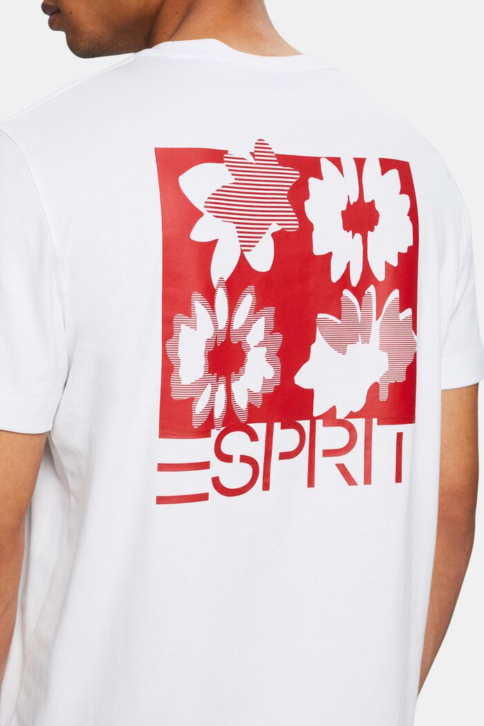 T-shirt en coton à logo, WHITE, detail image number 4