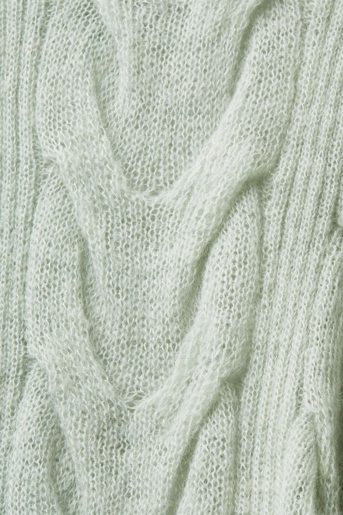 Rollkragenpullover aus Zopfstrick, LIGHT AQUA GREEN, detail image number 6