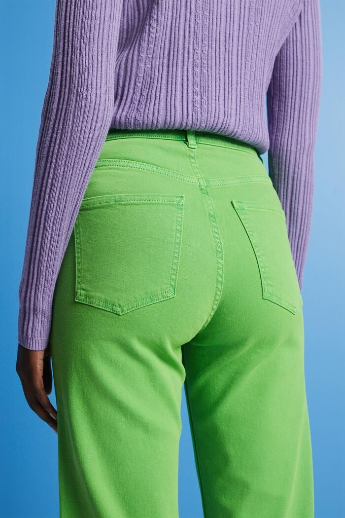 Pantalon taille haute à jambes droites, GREEN, detail image number 4