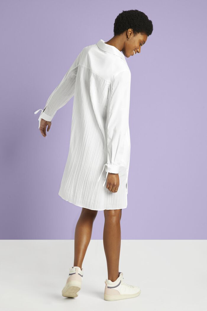 Robe-chemise mi-longue au look froissé, WHITE, detail image number 3