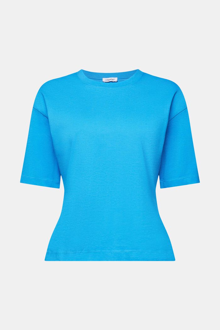 Tailliertes T-Shirt mit Rundhalsausschnitt, BLUE, detail image number 6