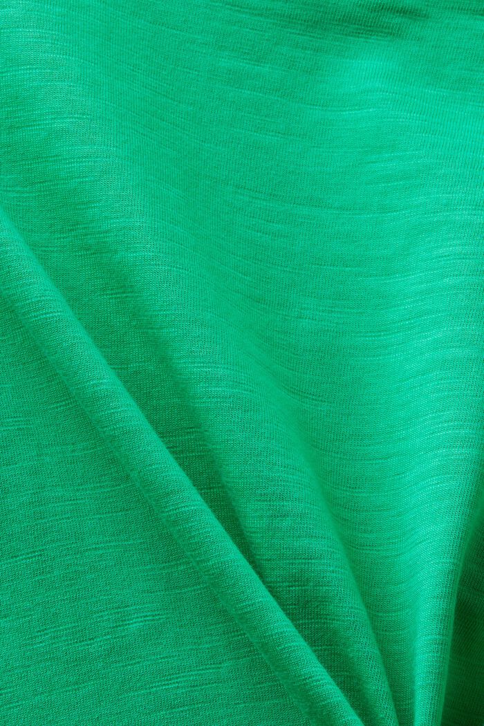 Slub-T-Shirt mit U-Ausschnitt, GREEN, detail image number 4