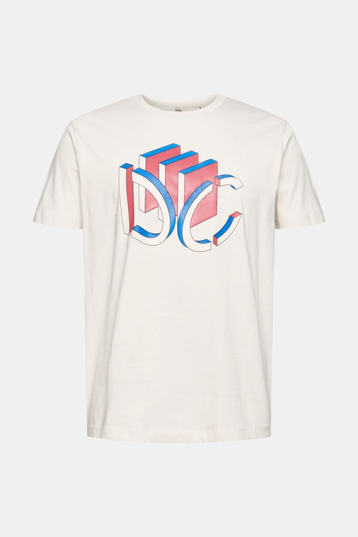 Jersey-T-Shirt mit grafischem 3D Logo-Print, LIGHT BEIGE, detail image number 2