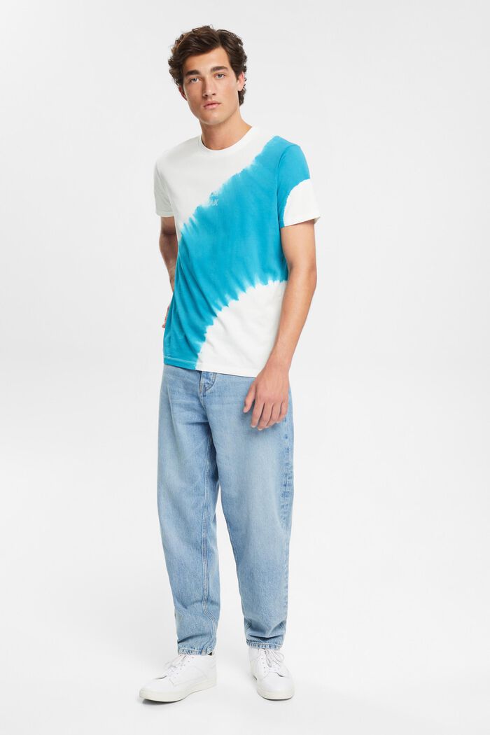 Jersey-T-Shirt mit Batik-Färbung, TEAL BLUE, detail image number 4