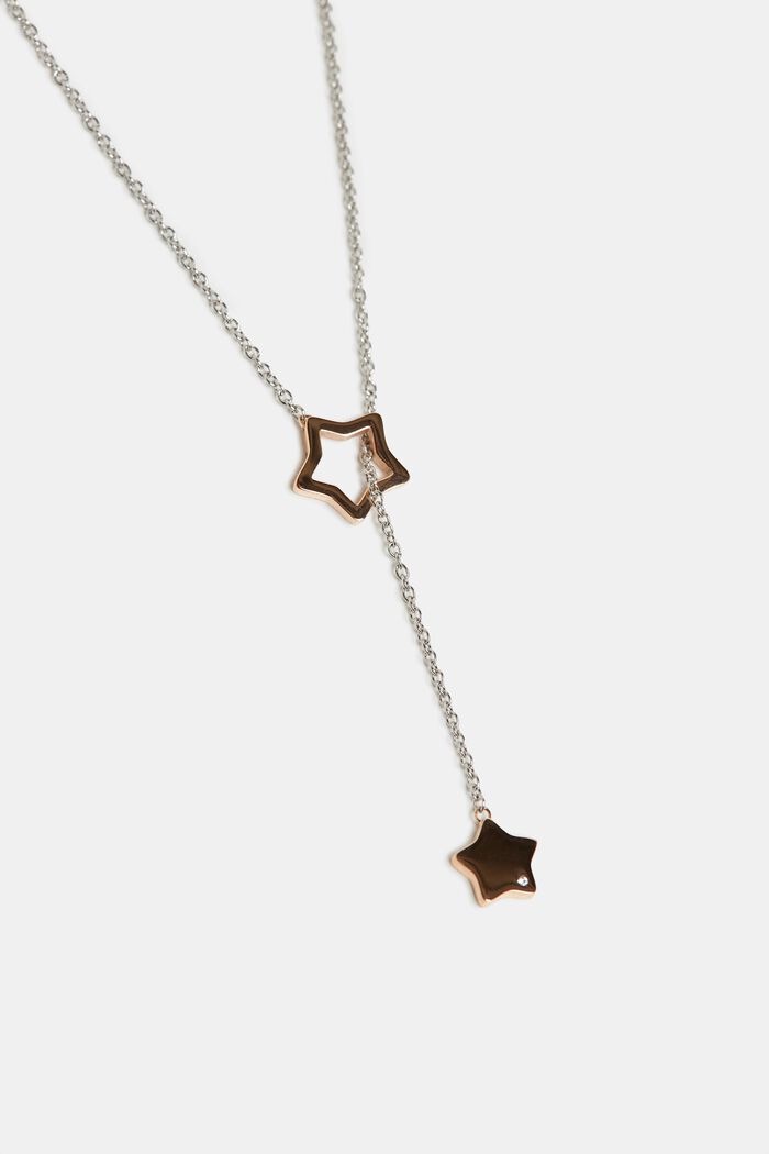 Collier à pendentifs en forme d'étoiles, acier inoxydable, ROSEGOLD, detail image number 1