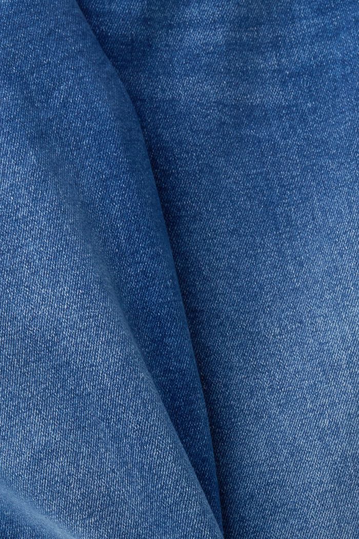 High-Rise-Jeans mit geradem Bein, BLUE MEDIUM WASHED, detail image number 5
