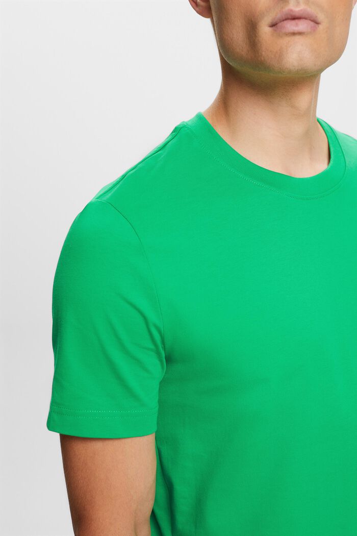 T-shirt à col rond en jersey de coton Pima, GREEN, detail image number 2