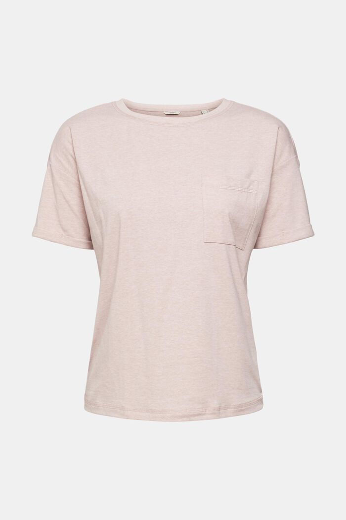 T-shirt en coton mélangé à poche-poitrine, OLD PINK, detail image number 2