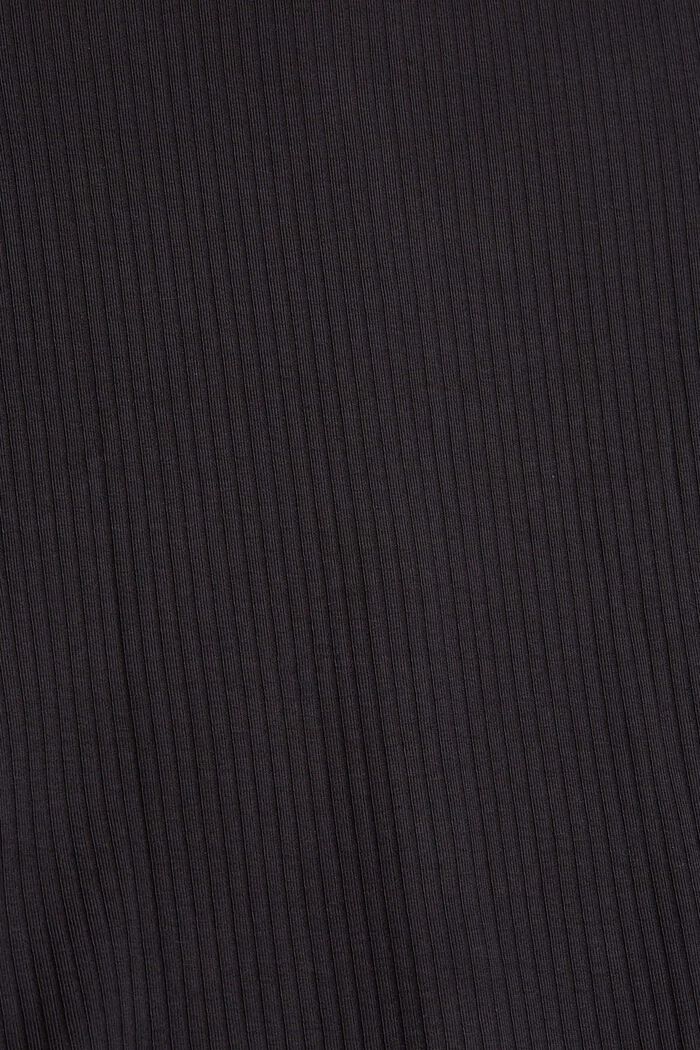 T-shirt à manches longues et patte de boutonnage, coton biologique, BLACK, detail image number 4