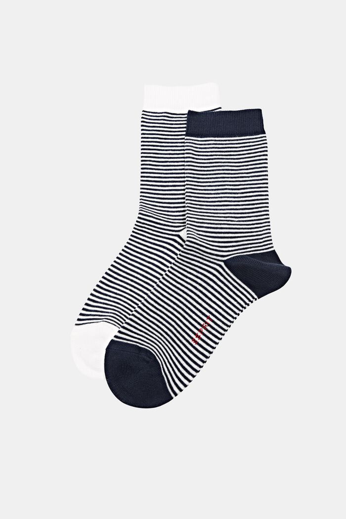 Gestreifte Socken im 2er-Pack, Bio-Baumwolle