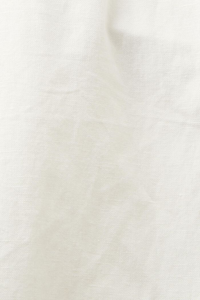 Pantalon de coupe droite en lin et coton, OFF WHITE, detail image number 6