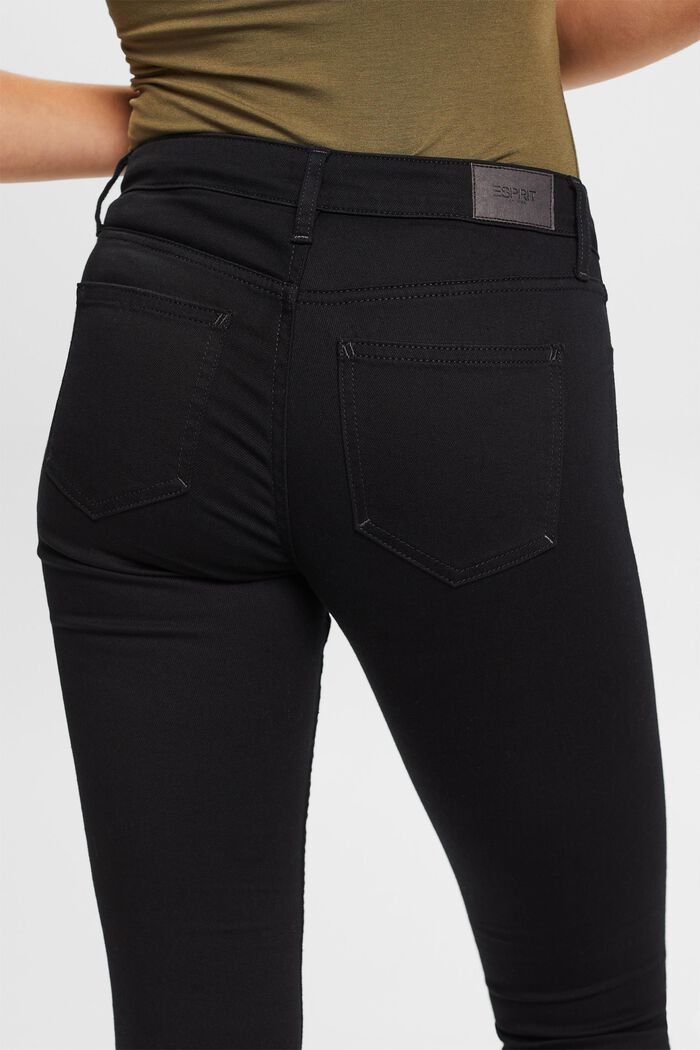 En matière recyclée : le jean stretch de coupe Skinny Fit taille mi-haute, BLACK RINSE, detail image number 2