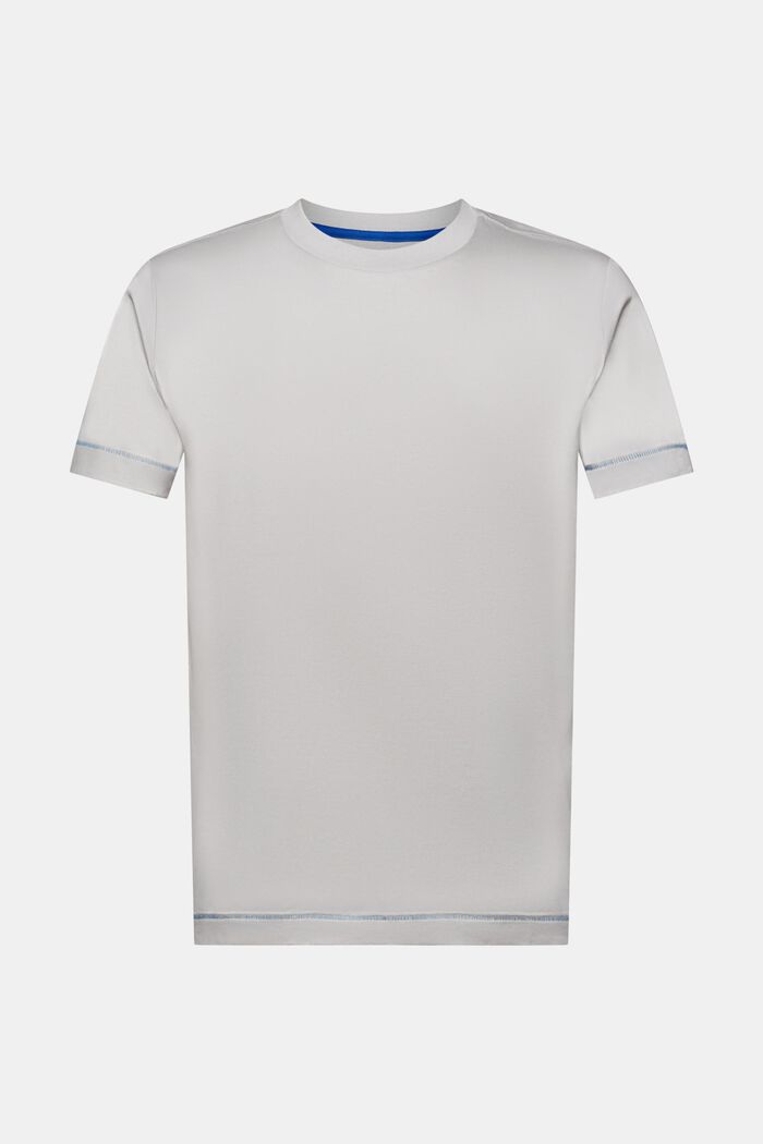 Rundhals-T-Shirt aus Jersey, 100 % Baumwolle, LIGHT GREY, detail image number 5