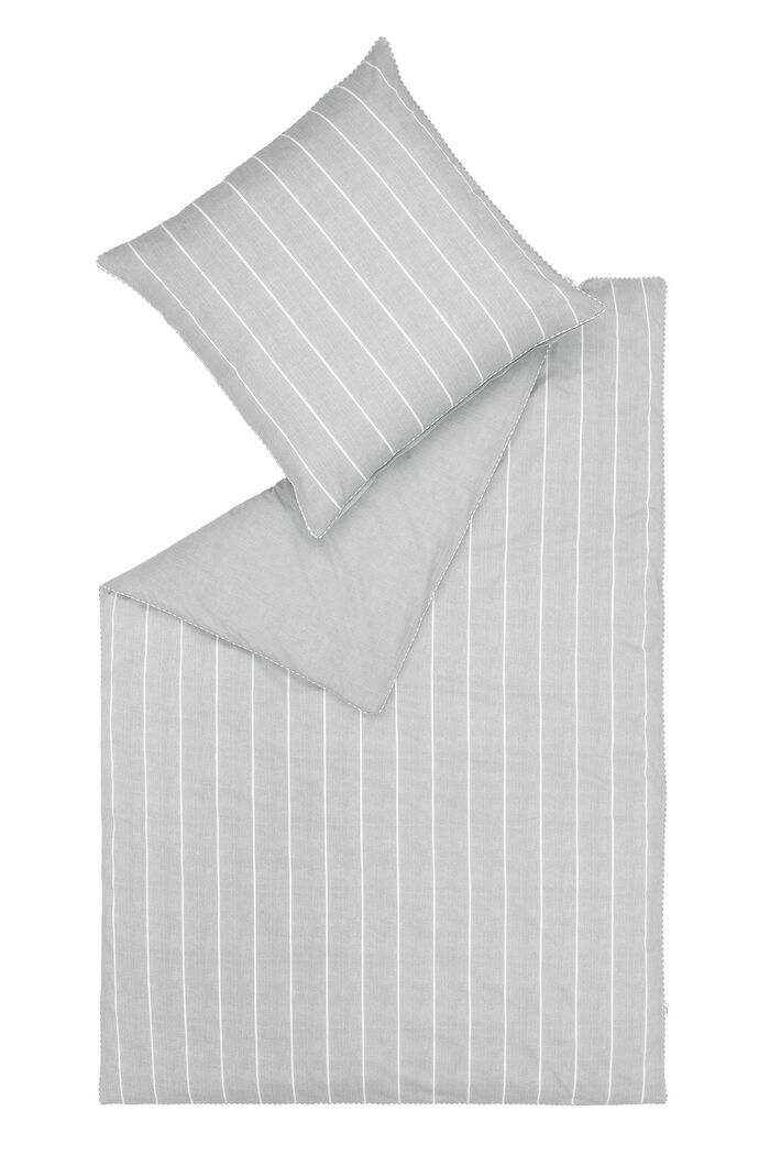 Linge de lit en tissu renforcé à rayures, 100 % coton, LIGHT GREY, detail image number 2
