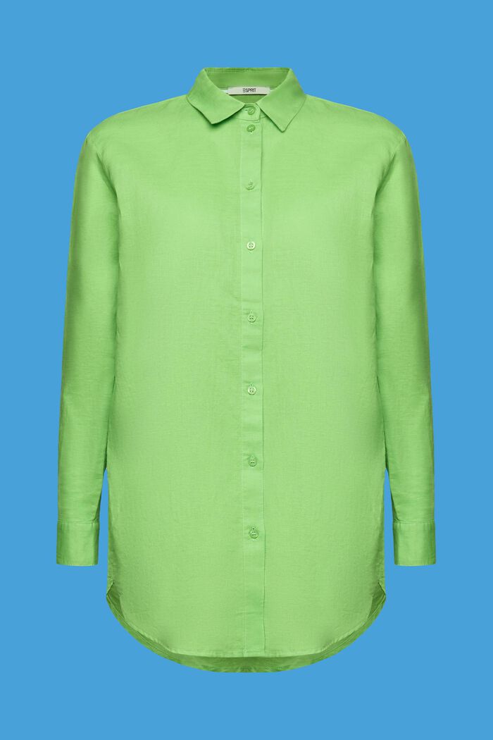 Hemd aus Baumwolle und Leinen, GREEN, detail image number 6