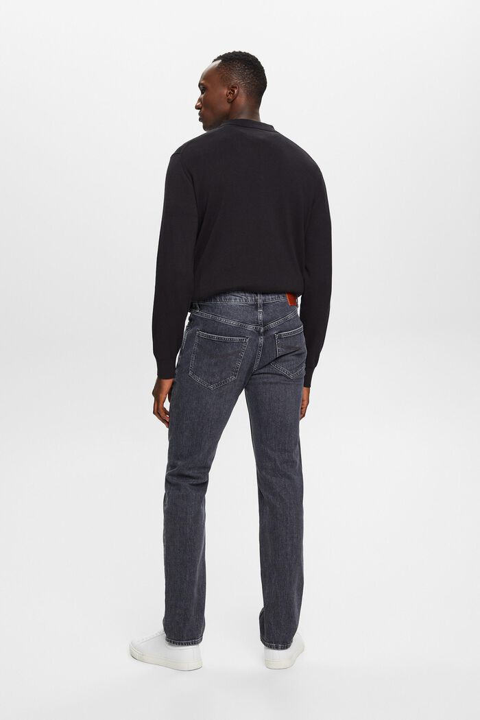 Jeans mit geradem Bein und mittlerer Bundhöhe, BLACK MEDIUM WASHED, detail image number 3