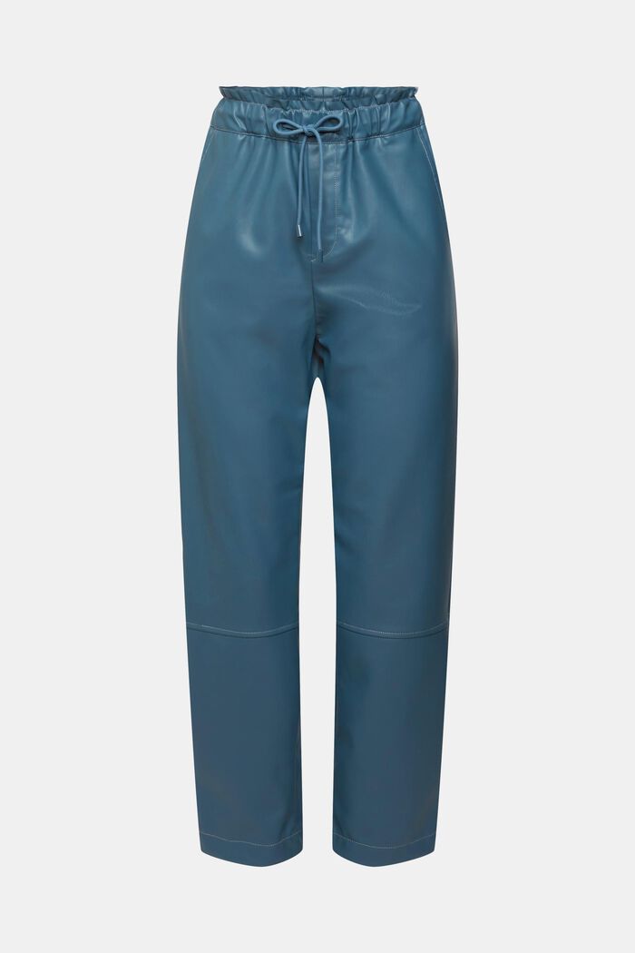 Jogger-Pants in Lederoptik, PETROL BLUE, detail image number 6