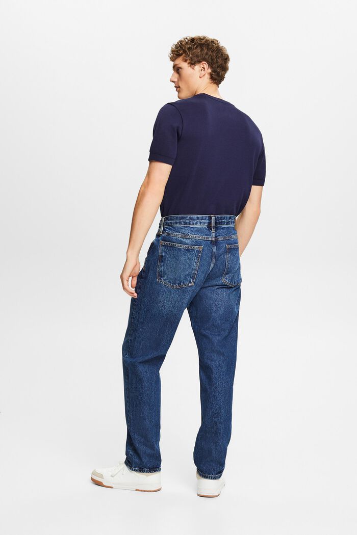 Jeans mit geradem Bein und mittlerer Bundhöhe, BLUE DARK WASHED, detail image number 2