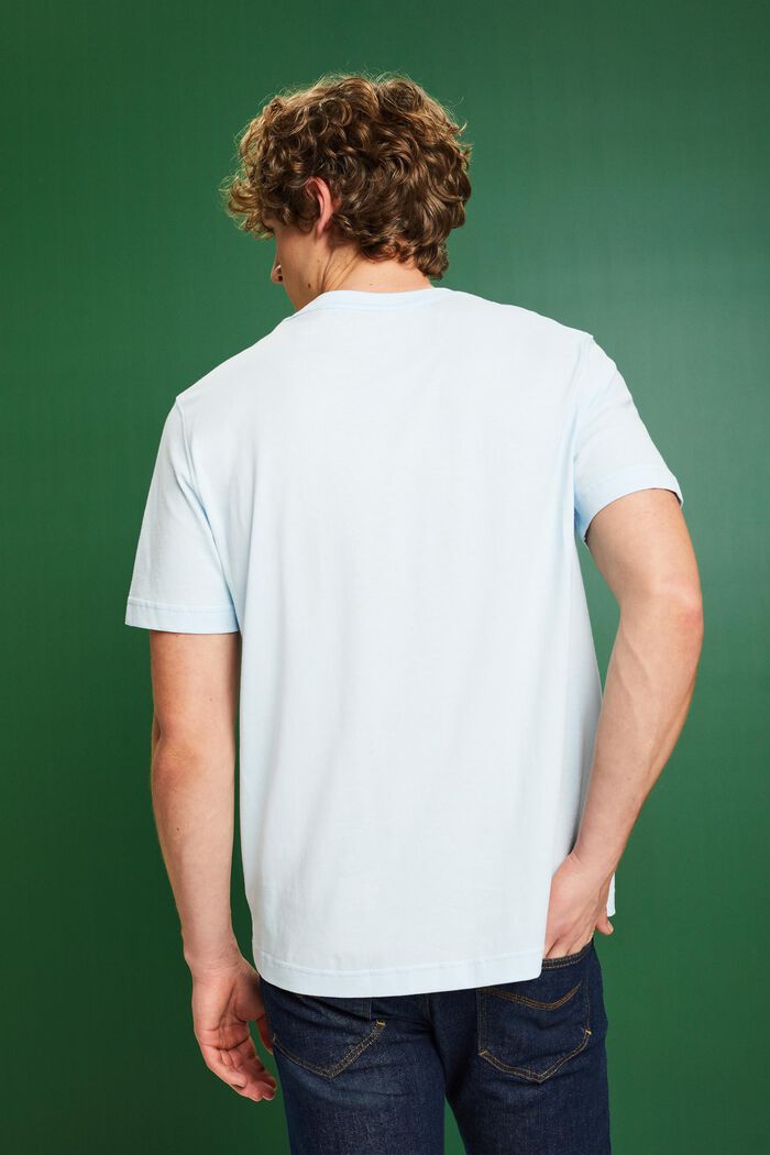 T-shirt en coton à logo imprimé, PASTEL BLUE, detail image number 2