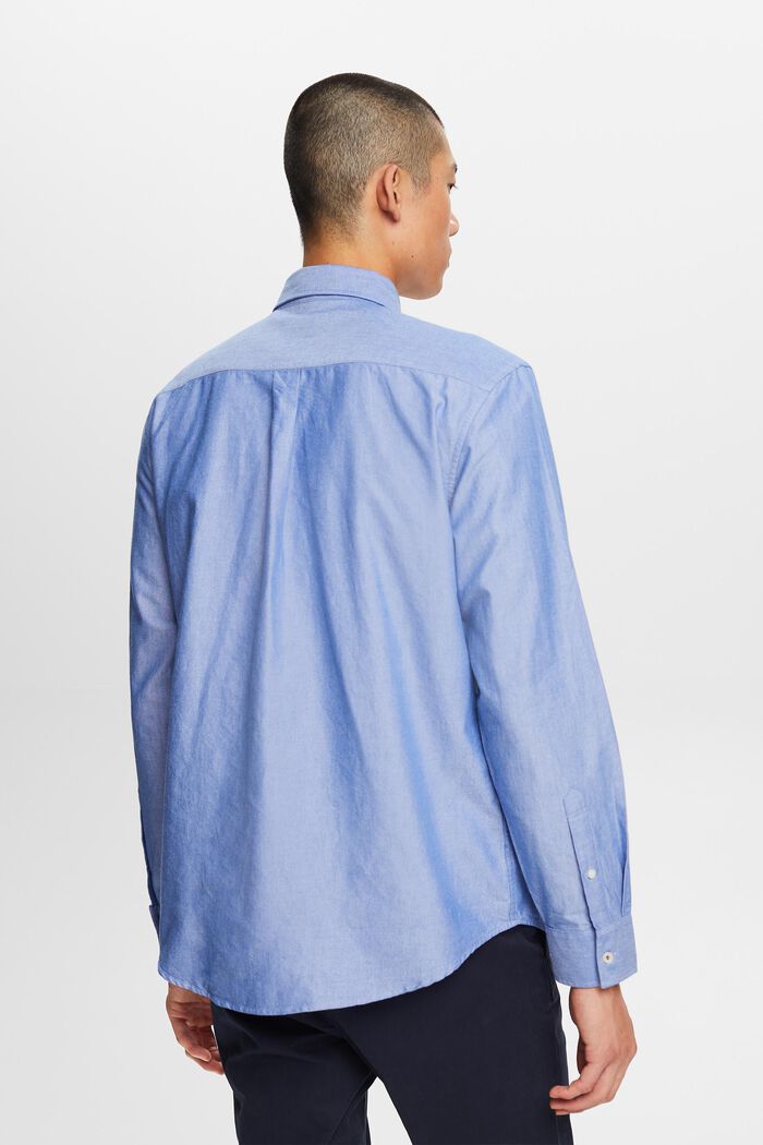Chemise à col boutonné en popeline de coton, BRIGHT BLUE, detail image number 3