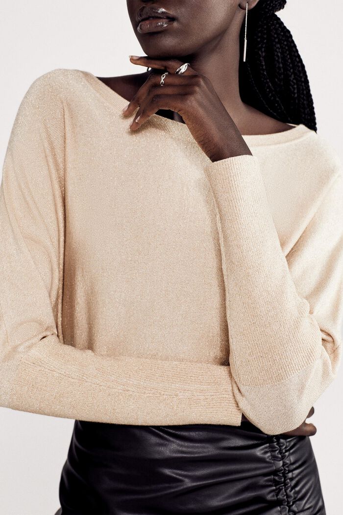Funkelnder Pullover, LENZING™ ECOVERO™, DUSTY NUDE, detail image number 0