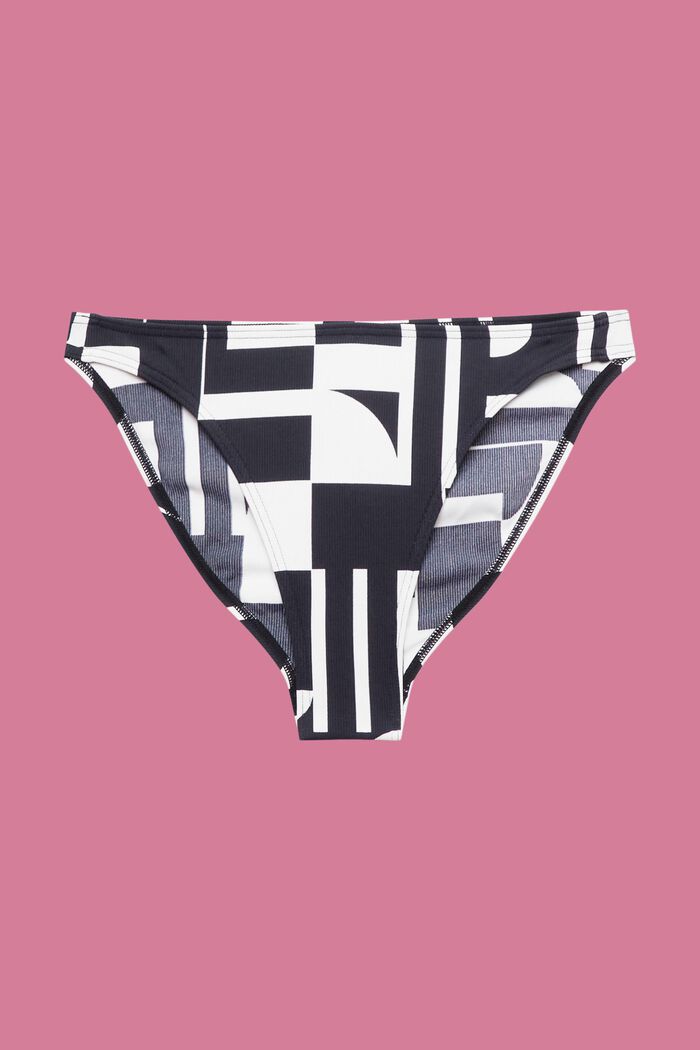 Bas bikini mini à imprimé rétro, BLACK, detail image number 4