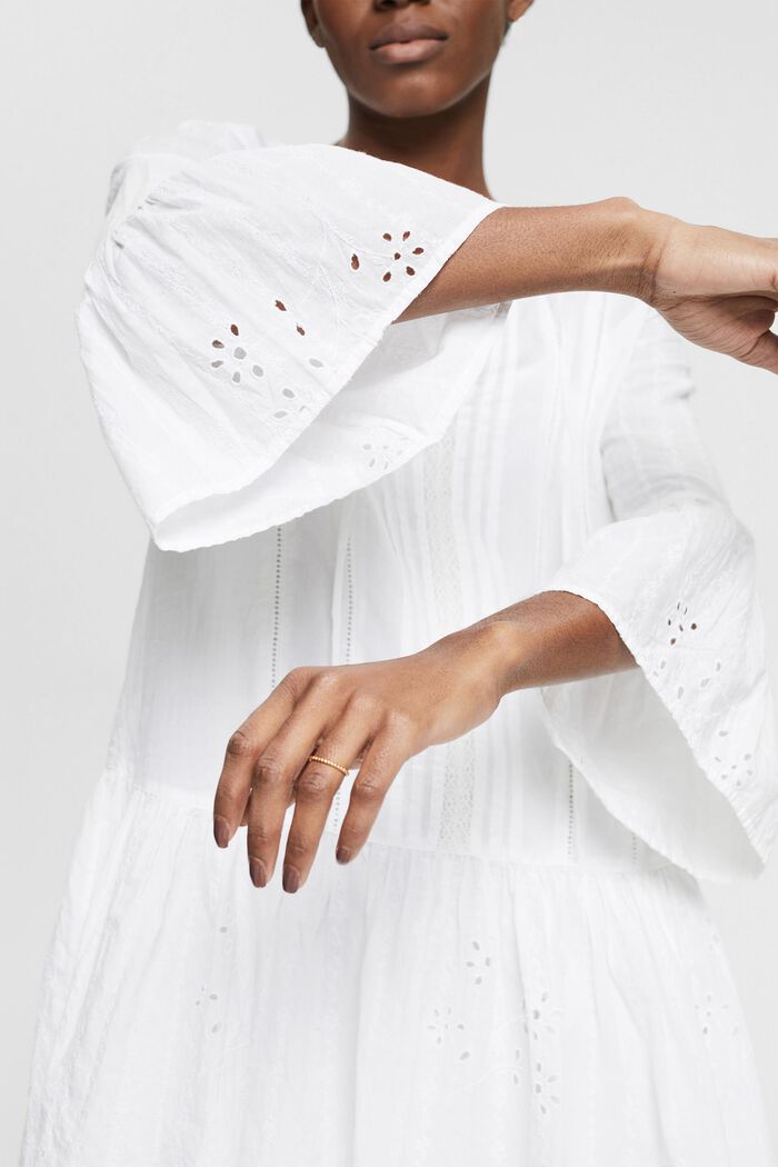 Robe à broderie anglaise, WHITE, detail image number 0