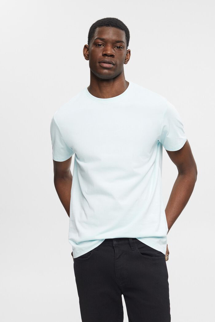 T-shirt de coupe Slim Fit en coton Pima, LIGHT AQUA GREEN, detail image number 0