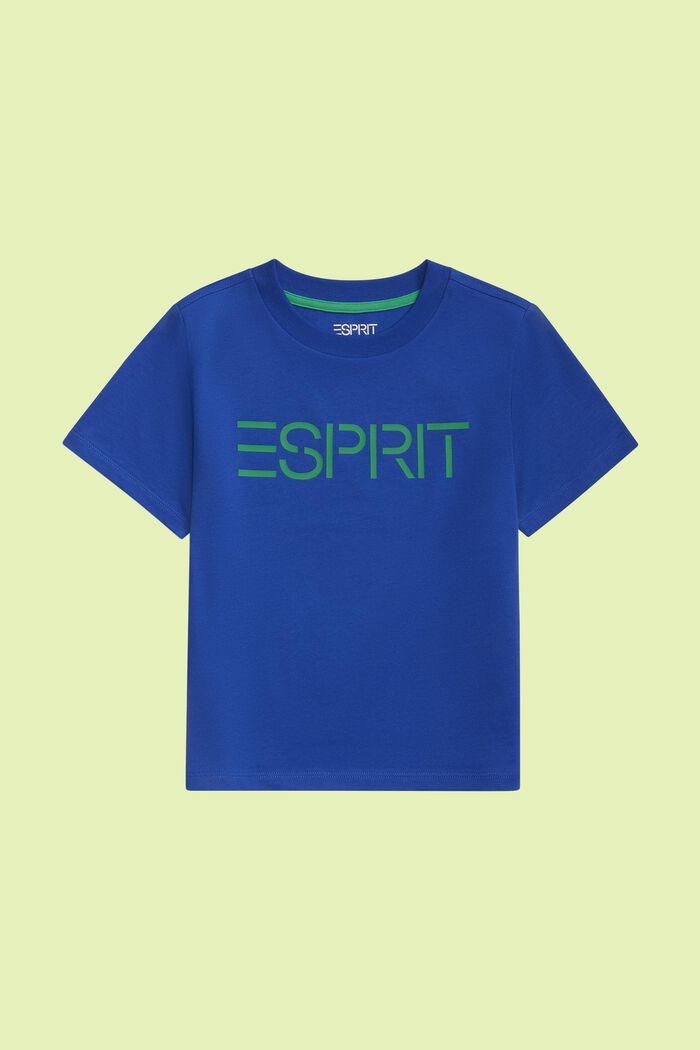 T-shirt à logo en coton biologique, BRIGHT BLUE, detail image number 0