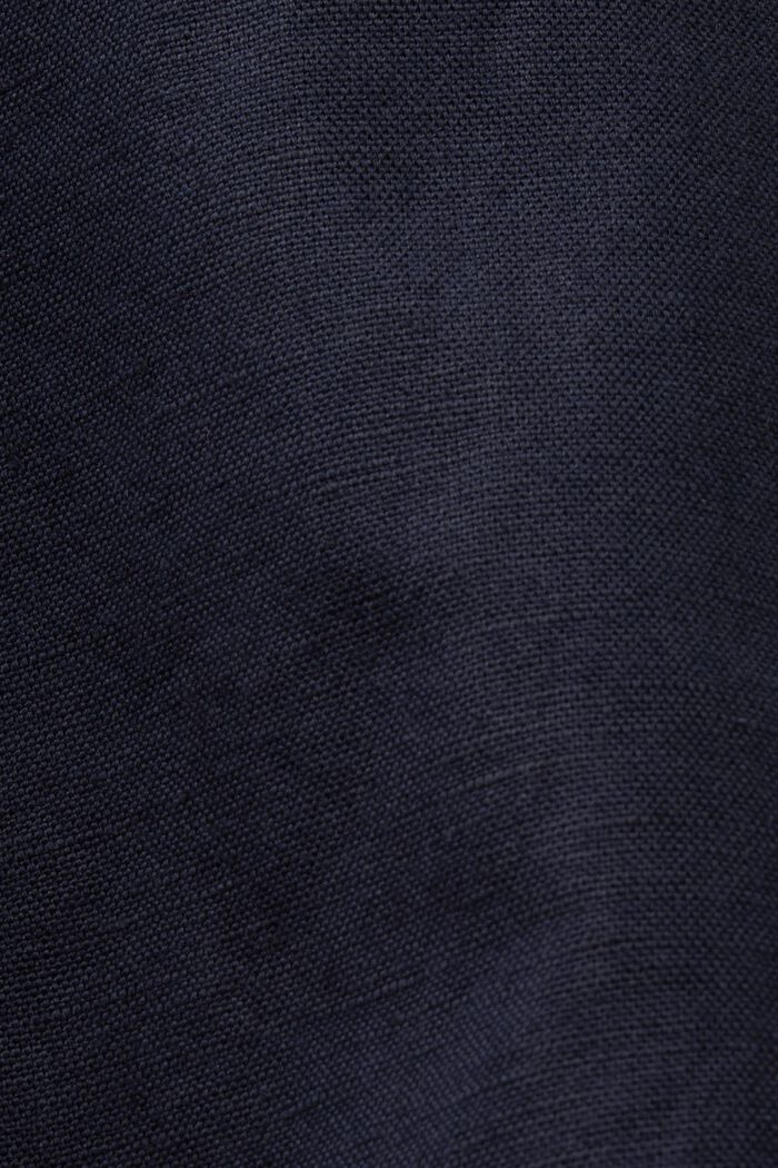 Jupe-culotte en coton et lin dotée d’une ceinture à nouer, NAVY, detail image number 6