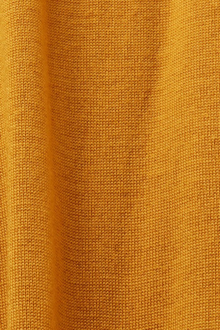 Pull-over à col cheminée en laine mérinos, HONEY YELLOW, detail image number 5
