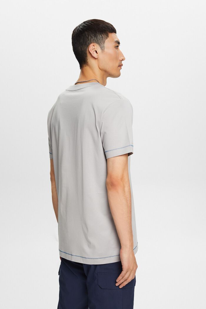 T-shirt en jersey à encolure ronde, 100 % coton, LIGHT GREY, detail image number 3