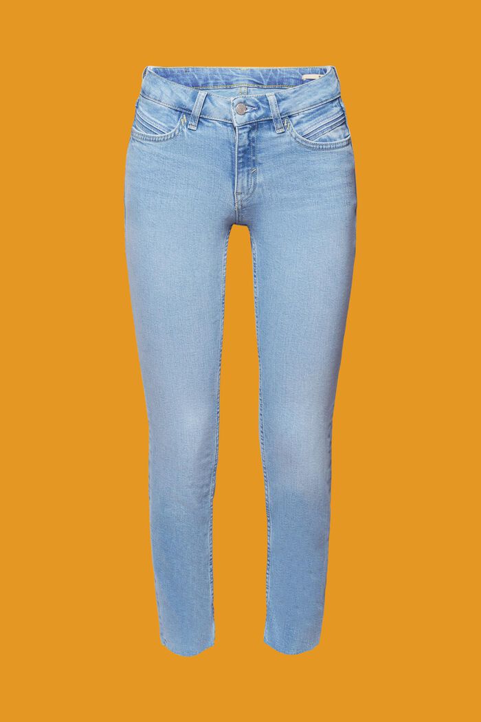 Verkürzte Jeans in schmaler Passform, BLUE LIGHT WASHED, detail image number 7