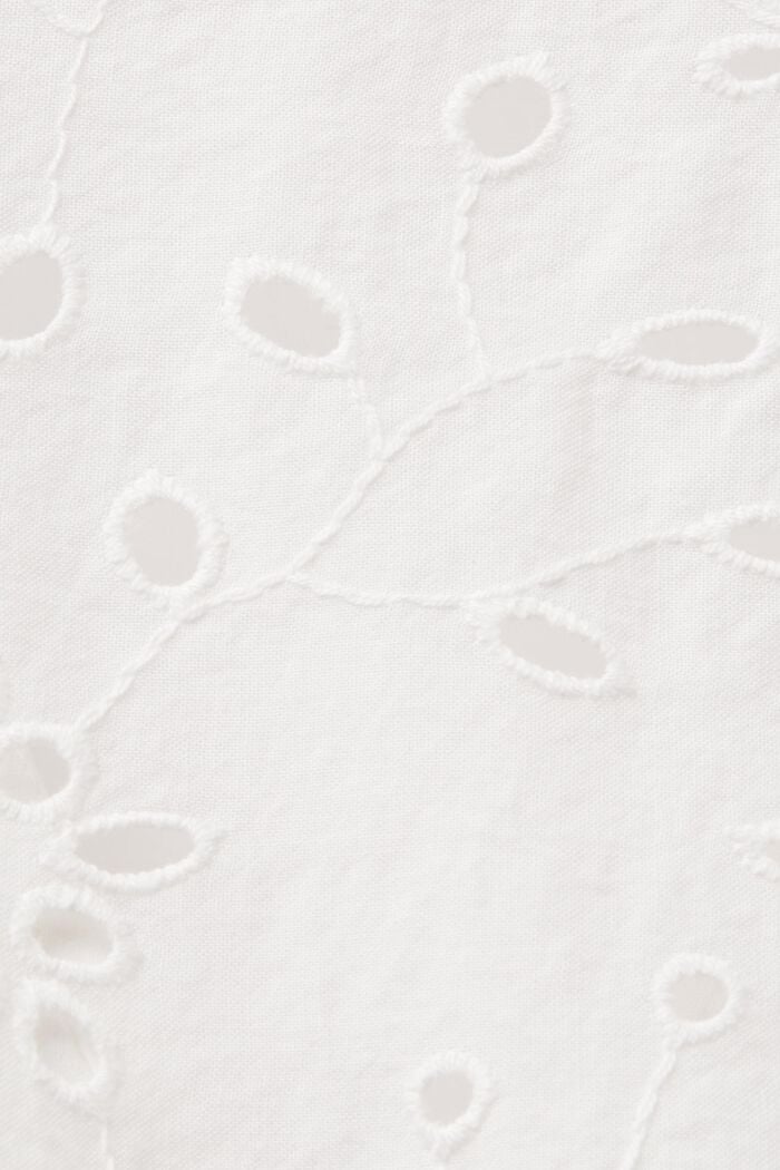 Ärmellose Spitzenbluse, 100 % Baumwolle, OFF WHITE, detail image number 4