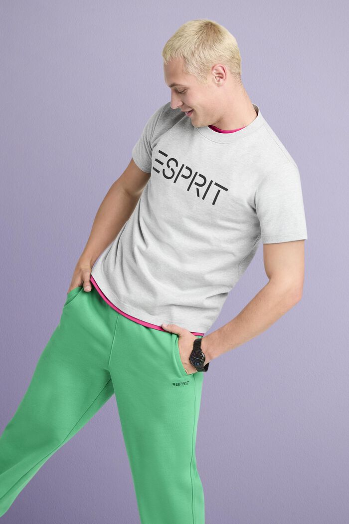 T-shirt en jersey de coton unisexe à logo, LIGHT GREY, detail image number 1