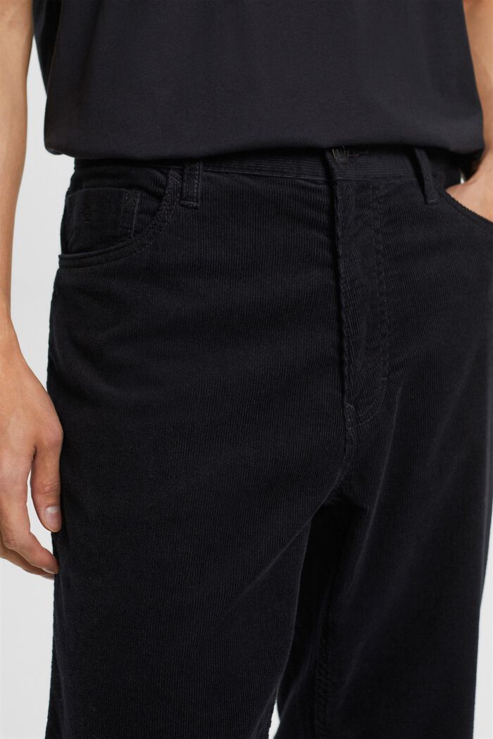 Pantalon en velours côtelé de coupe Straight Fit, BLACK, detail image number 2