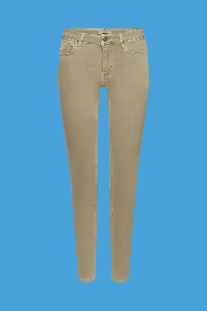 Skinny Jeans mit mittelhohem Bund, LIGHT KHAKI, detail image number 6
