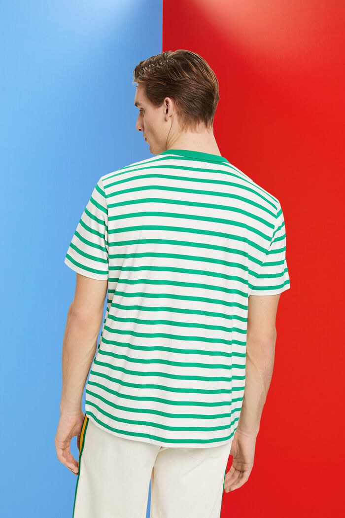 Streifen-T-Shirt aus nachhaltiger Baumwolle, GREEN, detail image number 3