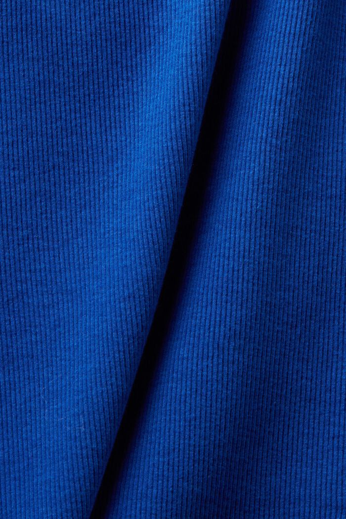 Geripptes, schulterfreies T-Shirt, BRIGHT BLUE, detail image number 4