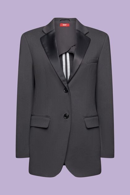 Strukturierter Tuxedo-Blazer aus Baumwollstrick
