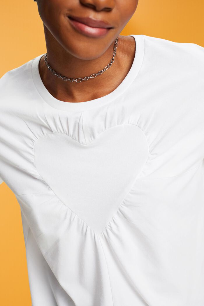 T-shirt agrémenté d’un cœur ornementé, WHITE, detail image number 2