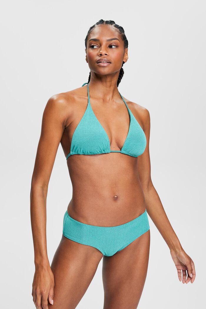 Bas de bikini bicolore, AQUA GREEN, detail image number 0