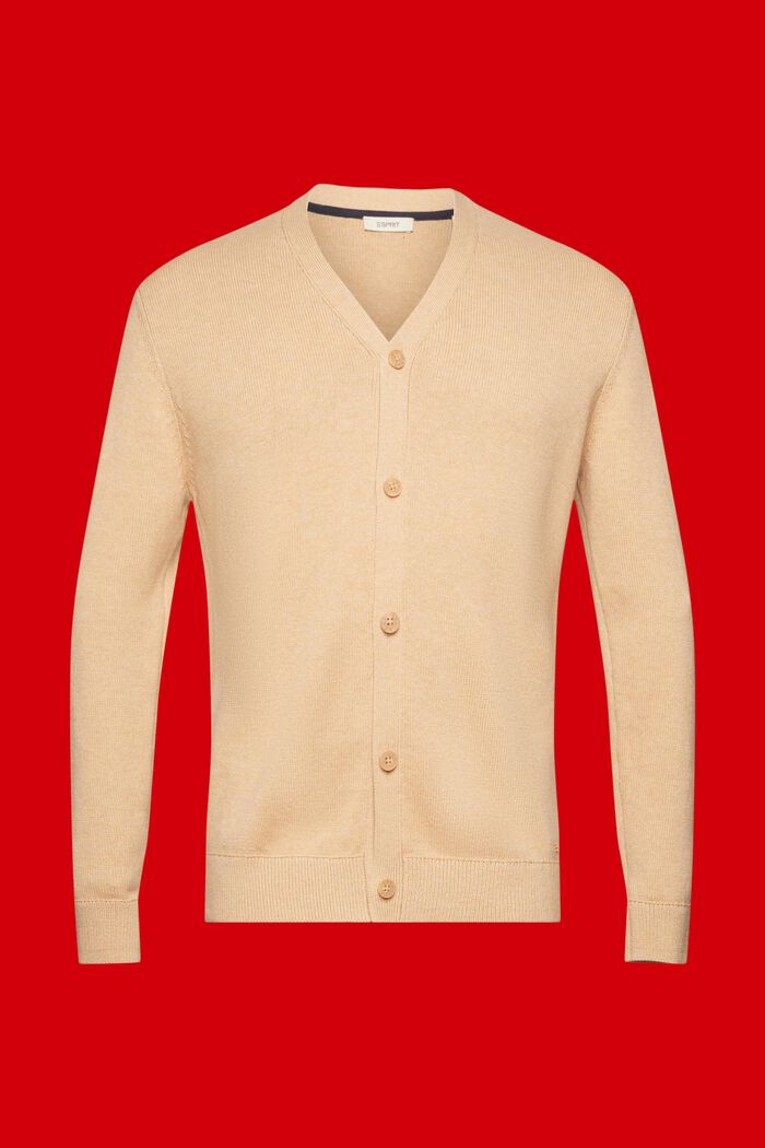 Cardigan  nachhaltiger Baumwolle mit V-Ausschnitt, BEIGE, detail image number 6