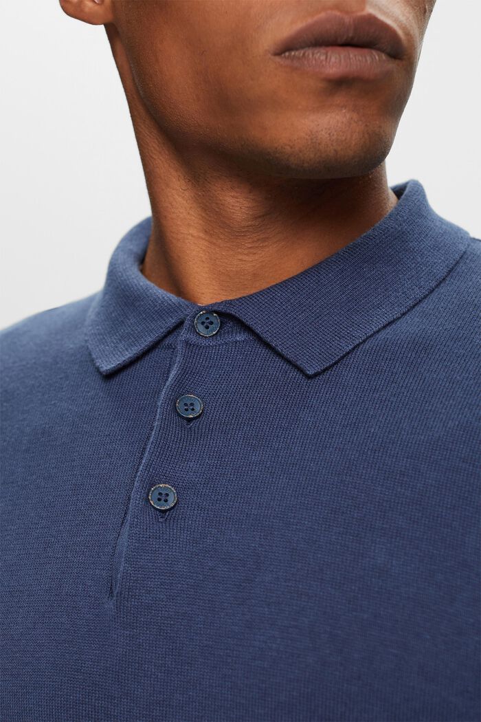 Pull en maille à col polo, TENCEL™, GREY BLUE, detail image number 2