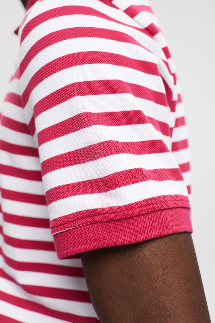 Polo rayé coupe Slim Fit, DARK PINK, detail image number 4
