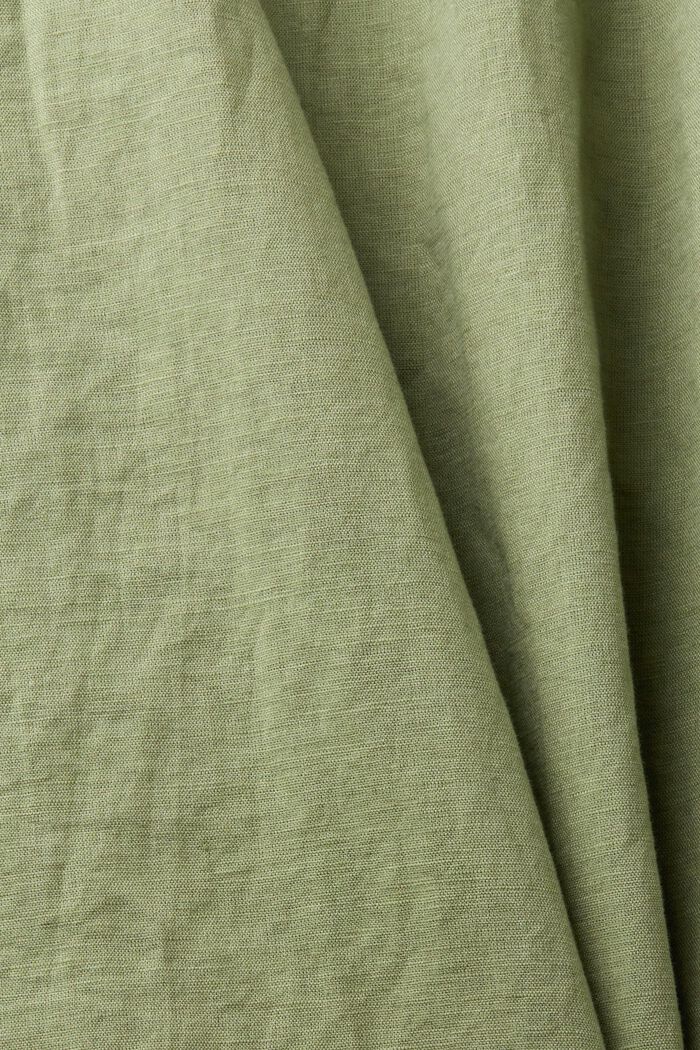 Ärmellos Bluse aus einem Leinenmix, LIGHT KHAKI, detail image number 5