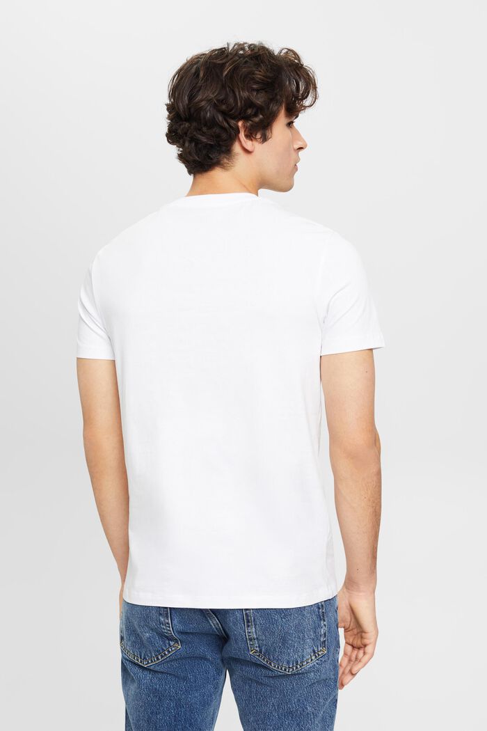 T-shirt de coupe Slim Fit orné d’un petit imprimé sur la poitrine, WHITE, detail image number 3